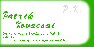 patrik kovacsai business card